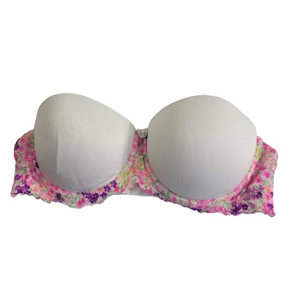 Smart & Sexy White Full Figure Strapless Padded Underwire Push Up Bra Size 36C - Picture 1 of 8